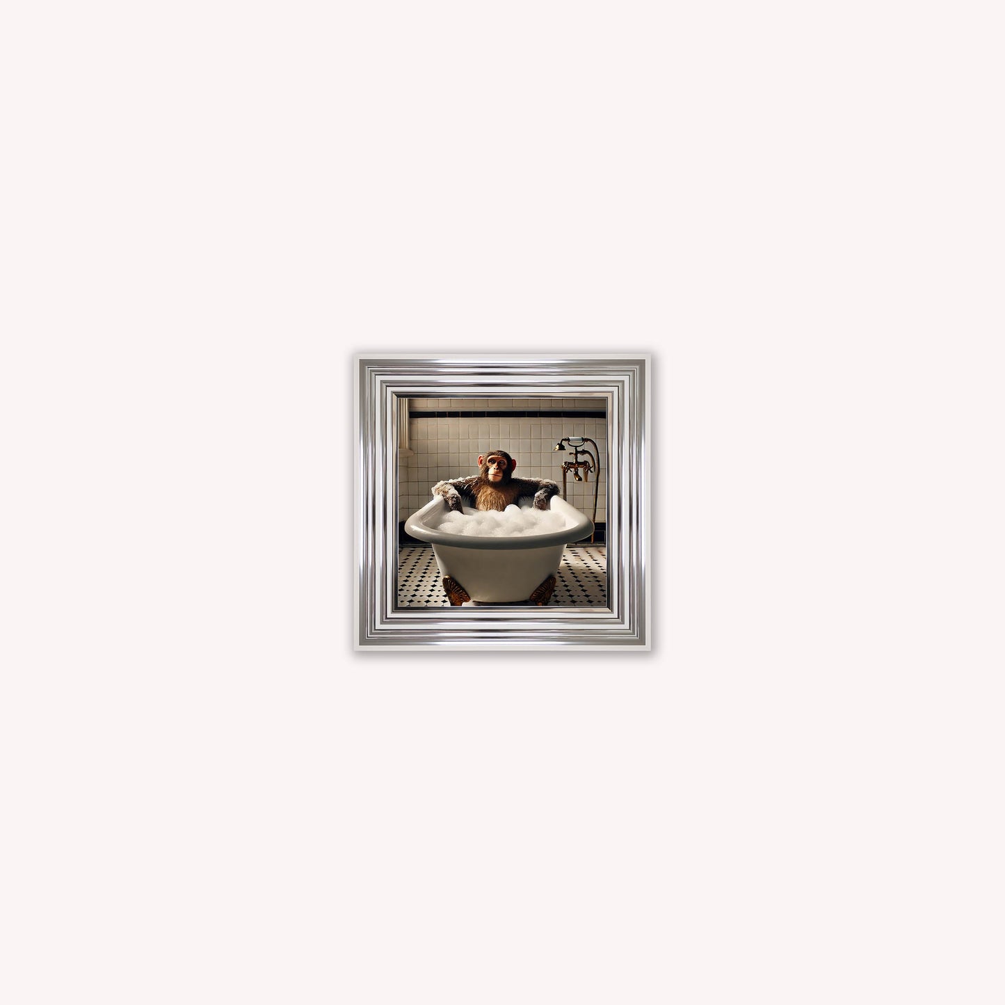 Monkey Bubble Bath Framed Wall Art