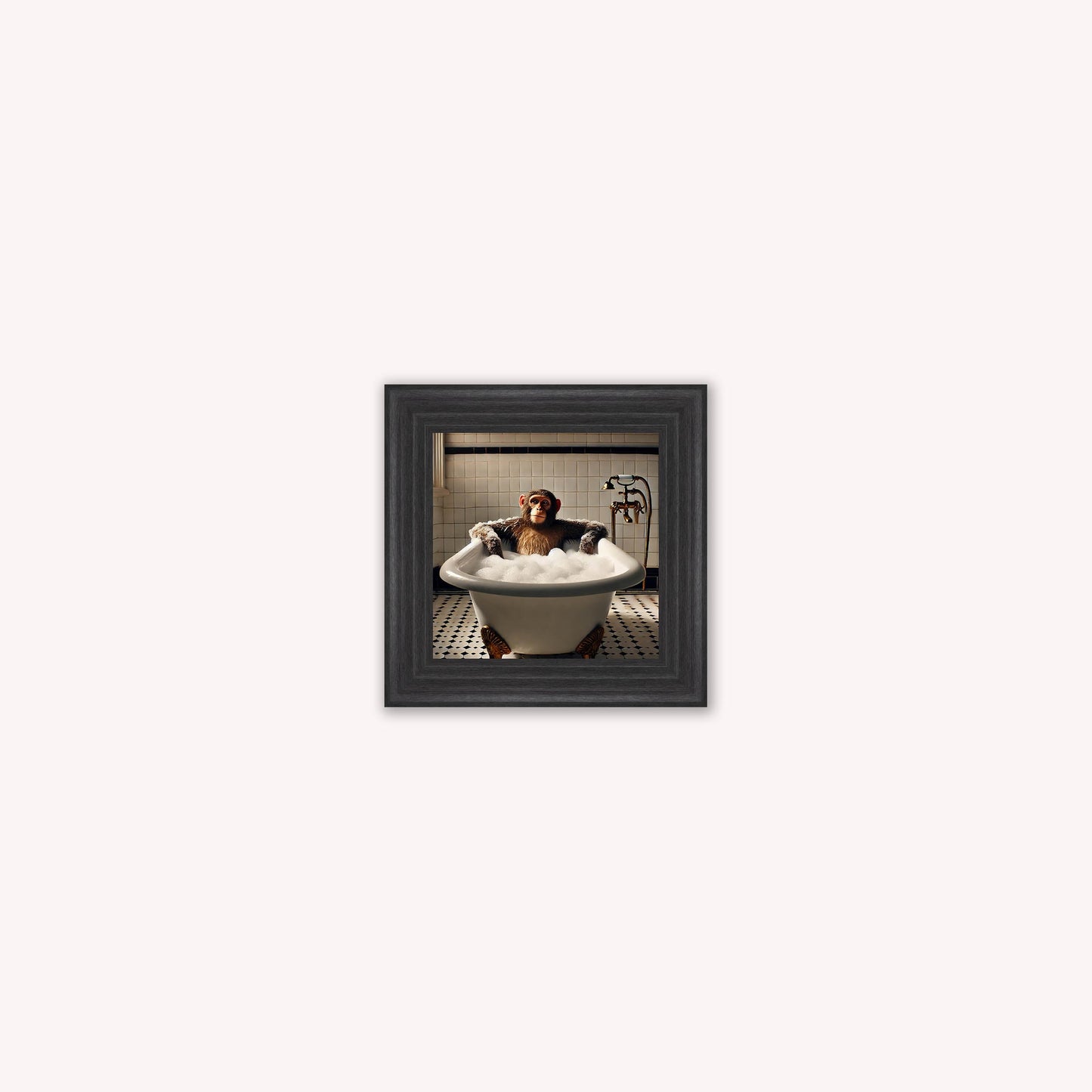 Monkey Bubble Bath Framed Wall Art