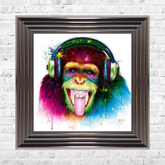 DJ Monkey Framed Wall Art