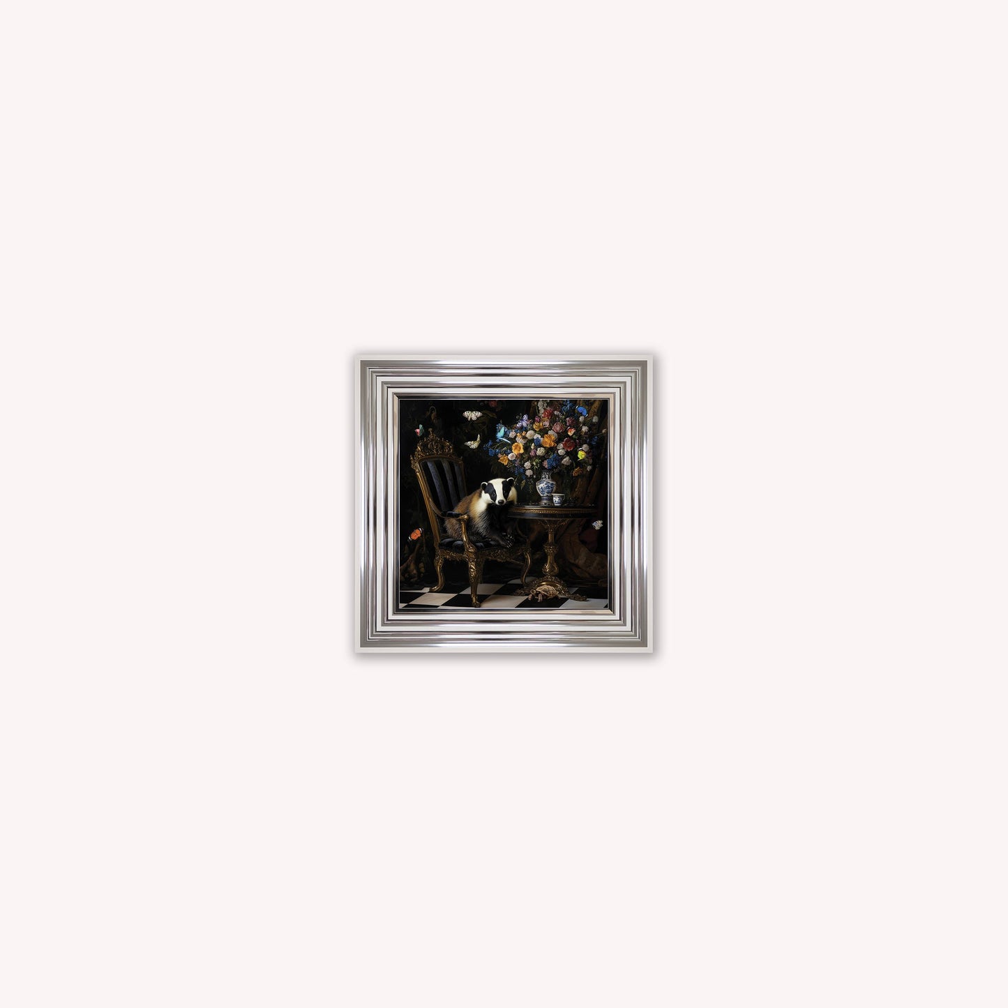 Curiosity Badger at the Stately Home Framed Wall Art