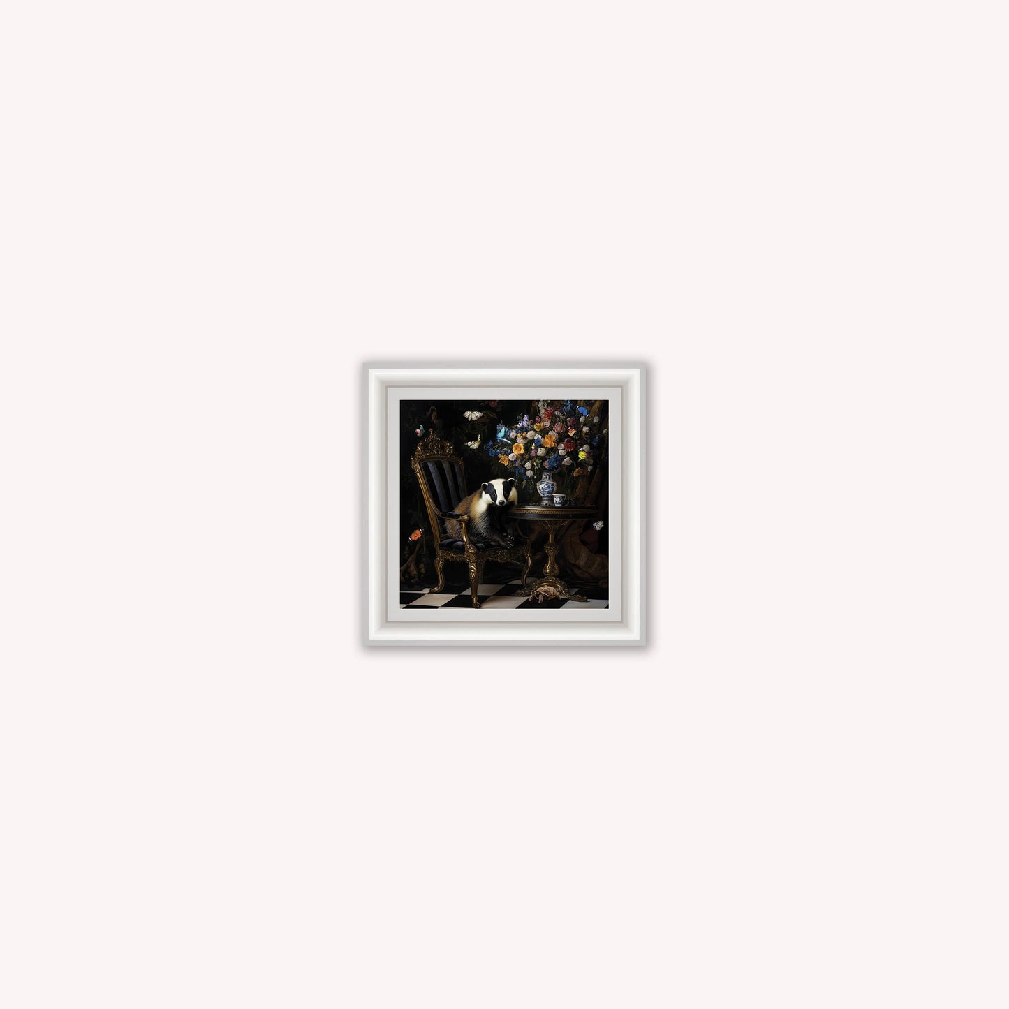 Curiosity Badger at the Stately Home Framed Wall Art