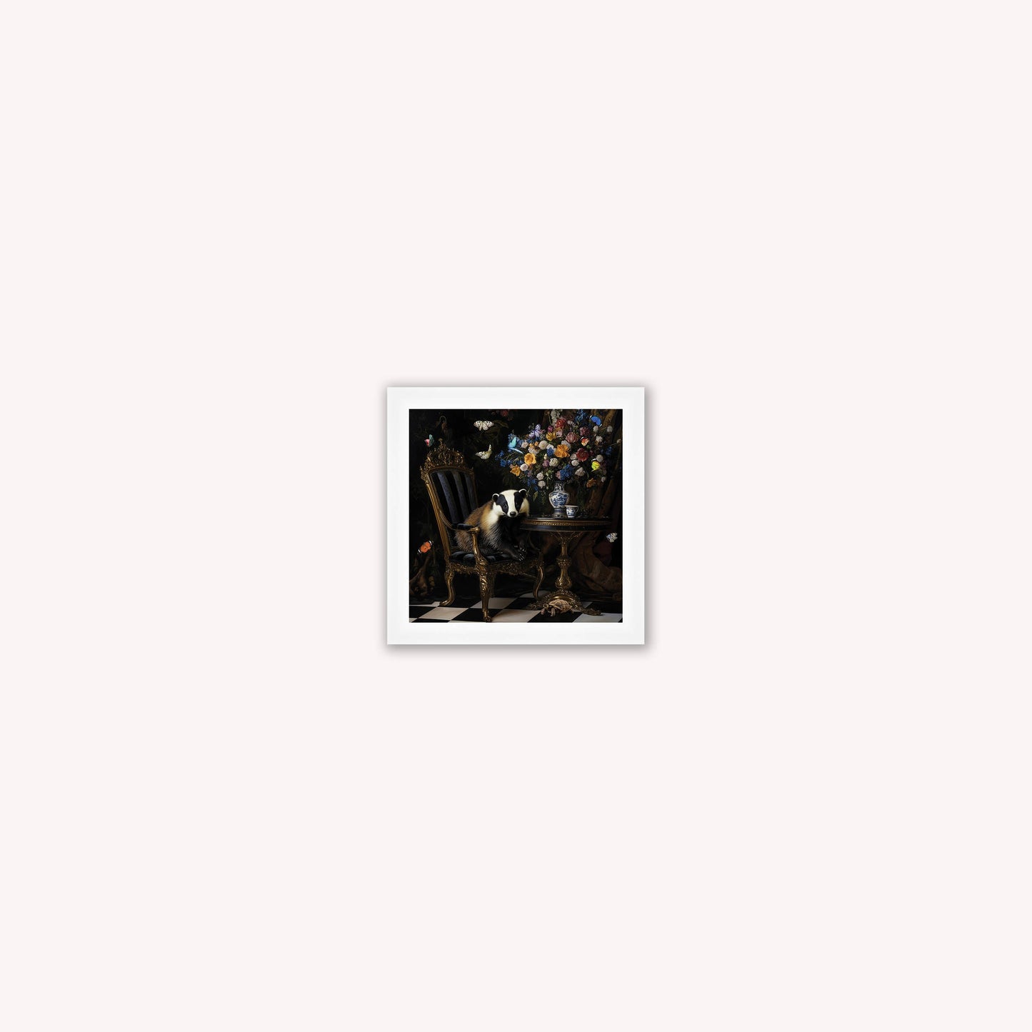 Curiosity Badger at the Stately Home Framed Wall Art