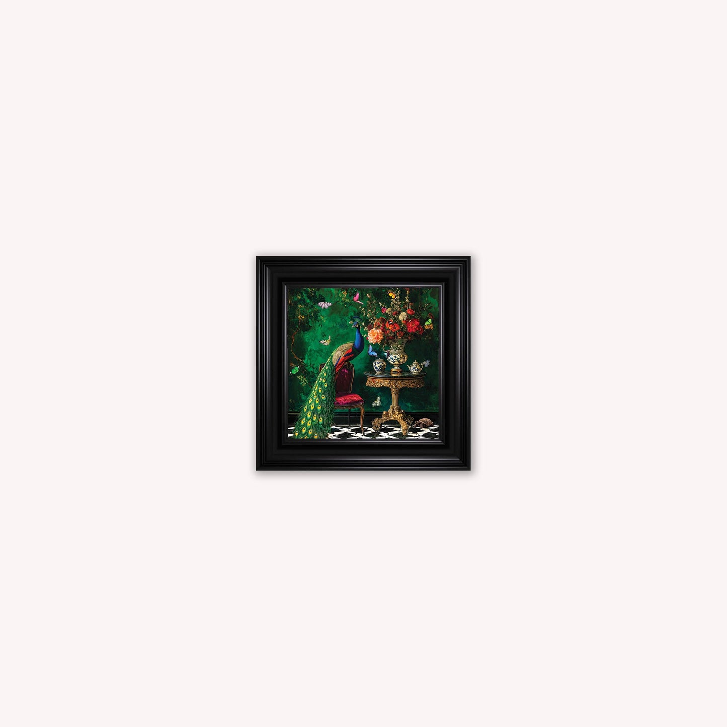 Curiosity Peacock at the Stately Home Framed Wall Art
