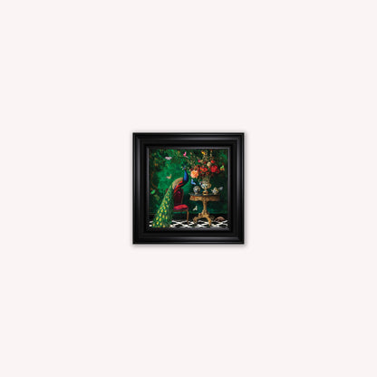 Curiosity Peacock at the Stately Home Framed Wall Art