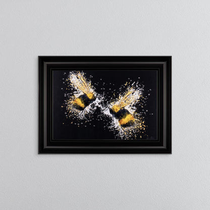 Bee Love (On Black Background) Framed Wall Art