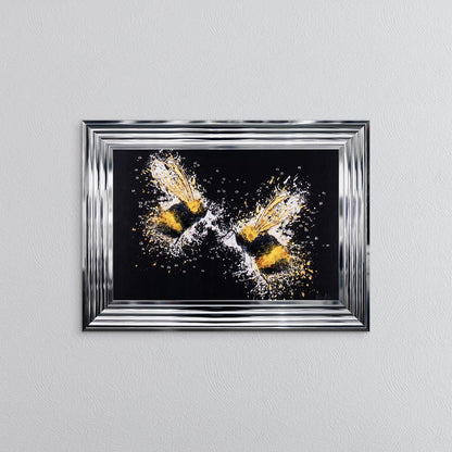 Bee Love (On Black Background) Framed Wall Art