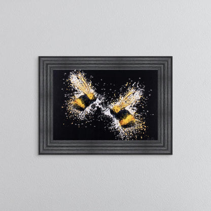 Bee Love (On Black Background) Framed Wall Art
