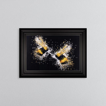 Bee Love (On Black Background) Framed Wall Art