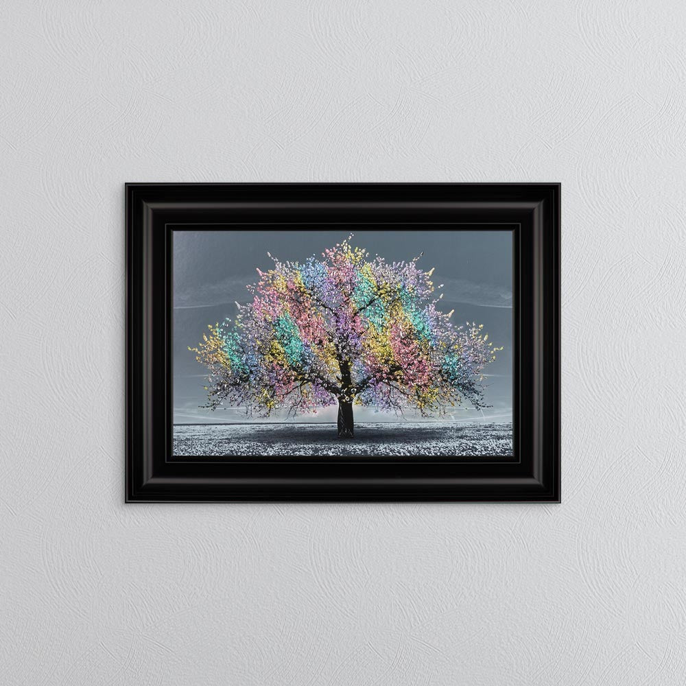 Multicoloured Cherry Tree Framed Wall Art