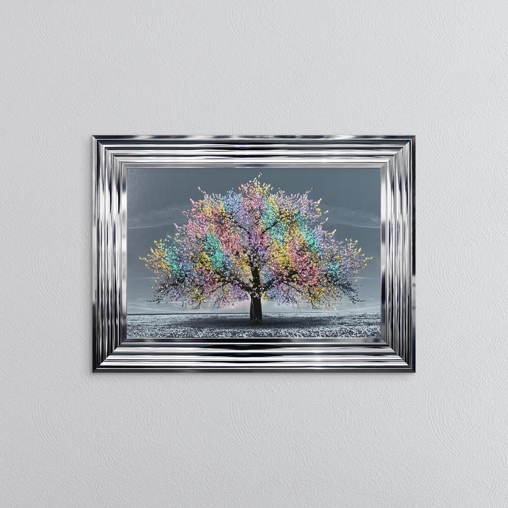 Multicoloured Cherry Tree Framed Wall Art