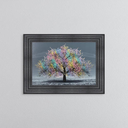 Multicoloured Cherry Tree Framed Wall Art