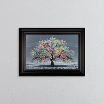 Multicoloured Cherry Tree Framed Wall Art