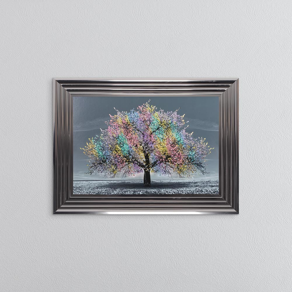 Multicoloured Cherry Tree Framed Wall Art