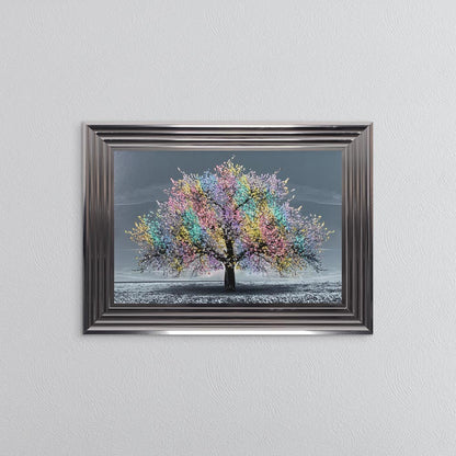 Multicoloured Cherry Tree Framed Wall Art