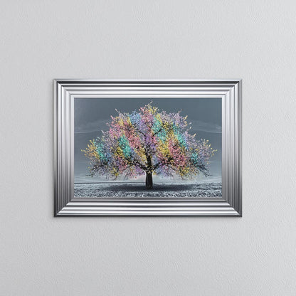 Multicoloured Cherry Tree Framed Wall Art