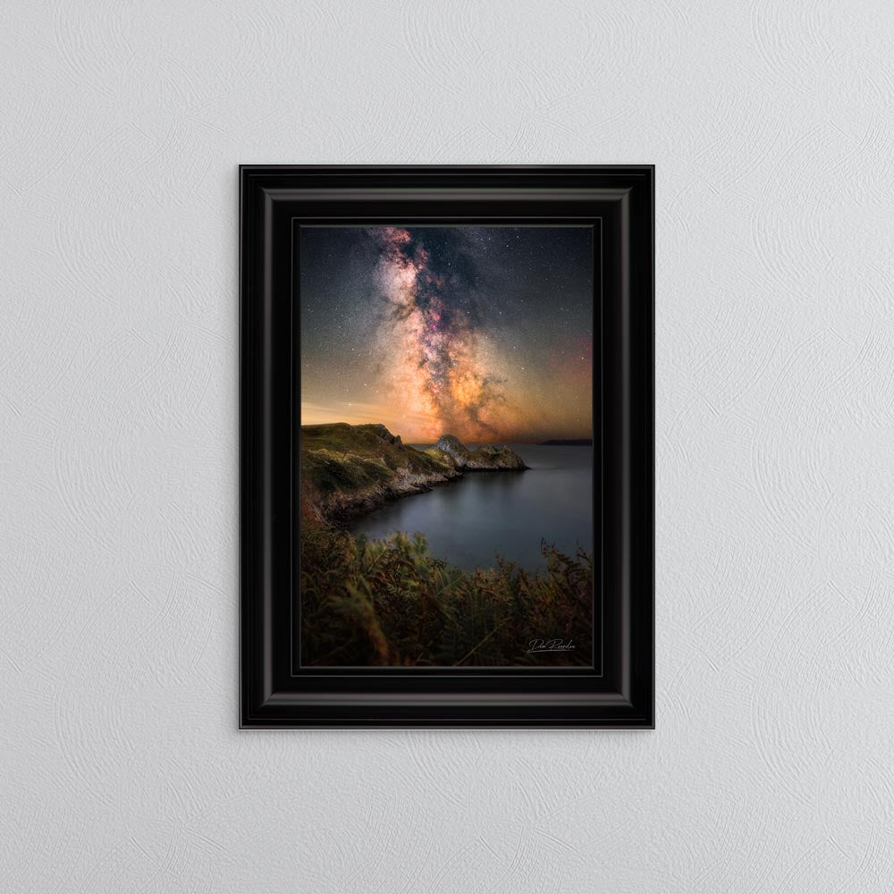 Three Cliffs Bay Milky Way Framed Wall Art