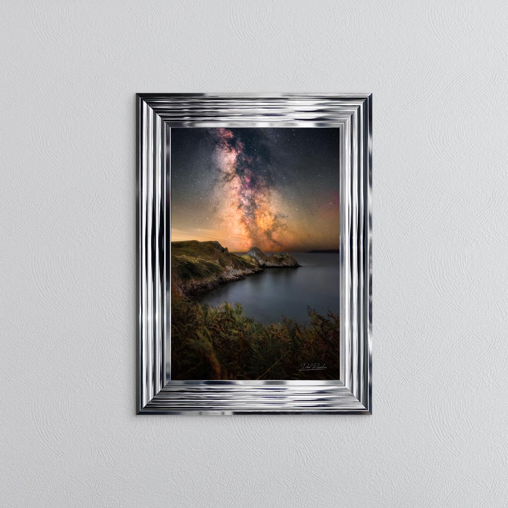 Three Cliffs Bay Milky Way Framed Wall Art