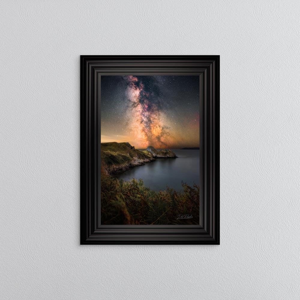 Three Cliffs Bay Milky Way Framed Wall Art