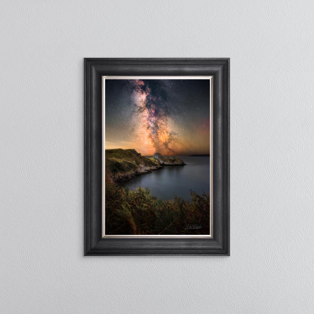 Three Cliffs Bay Milky Way Framed Wall Art