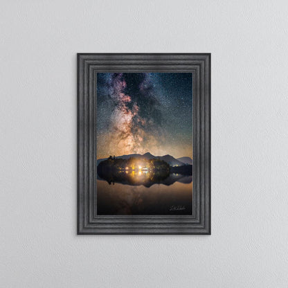 Derwentwater Reflection Milky Way Framed Wall Art
