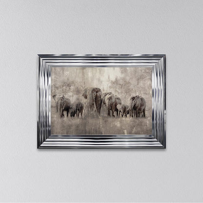 Elephants On The Move Framed Wall Art