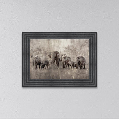 Elephants On The Move Framed Wall Art