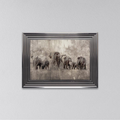 Elephants On The Move Framed Wall Art