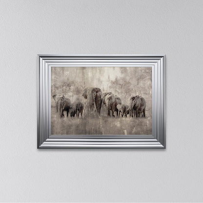 Elephants On The Move Framed Wall Art