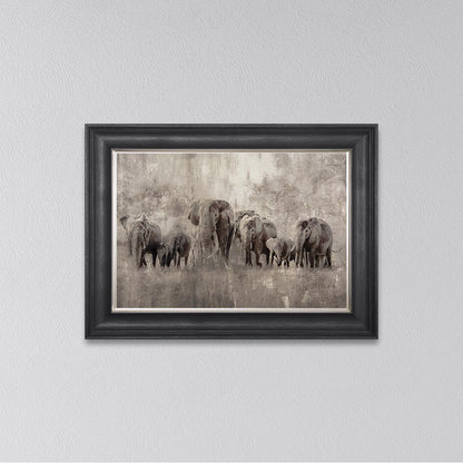 Elephants On The Move Framed Wall Art