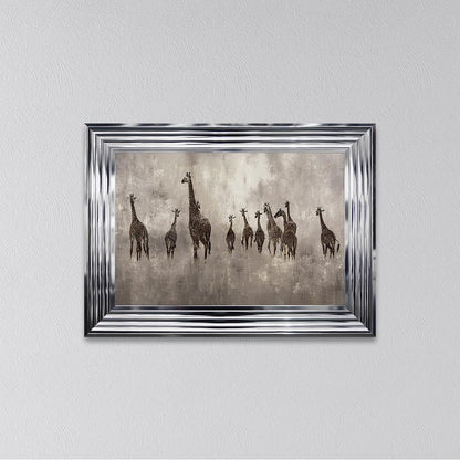 Giraffes On The Move Framed Wall Art