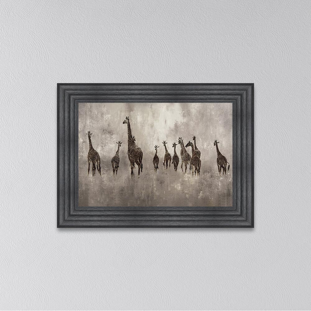 Giraffes On The Move Framed Wall Art
