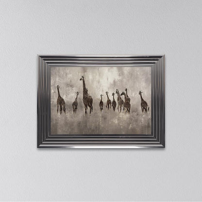 Giraffes On The Move Framed Wall Art