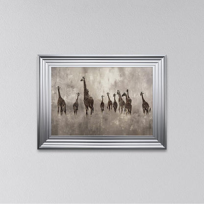 Giraffes On The Move Framed Wall Art