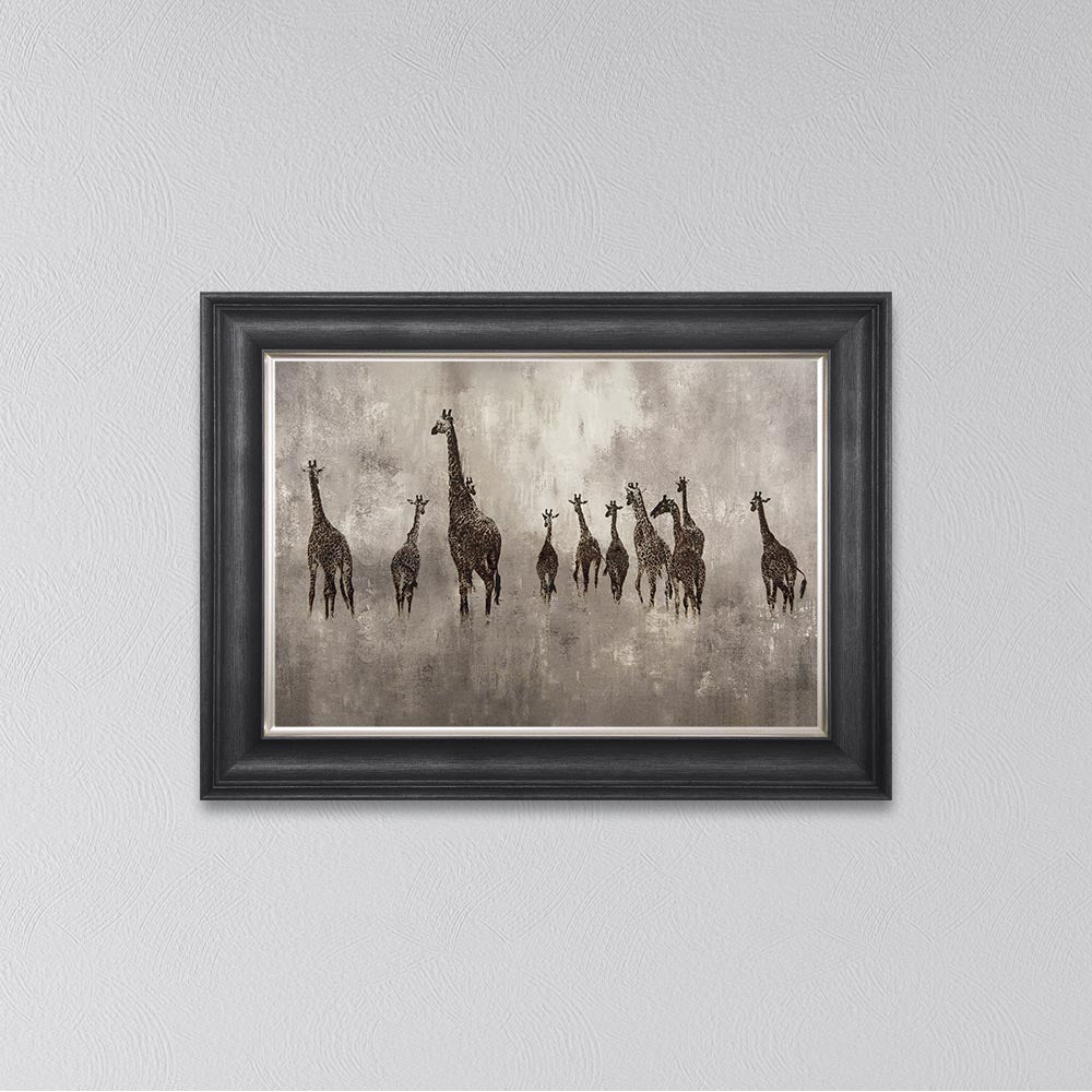 Giraffes On The Move Framed Wall Art