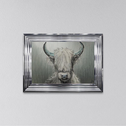 Sterling Silver Cow Framed Wall Art