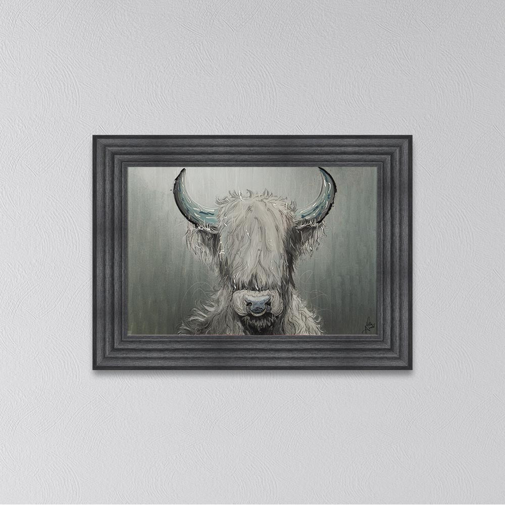 Sterling Silver Cow Framed Wall Art