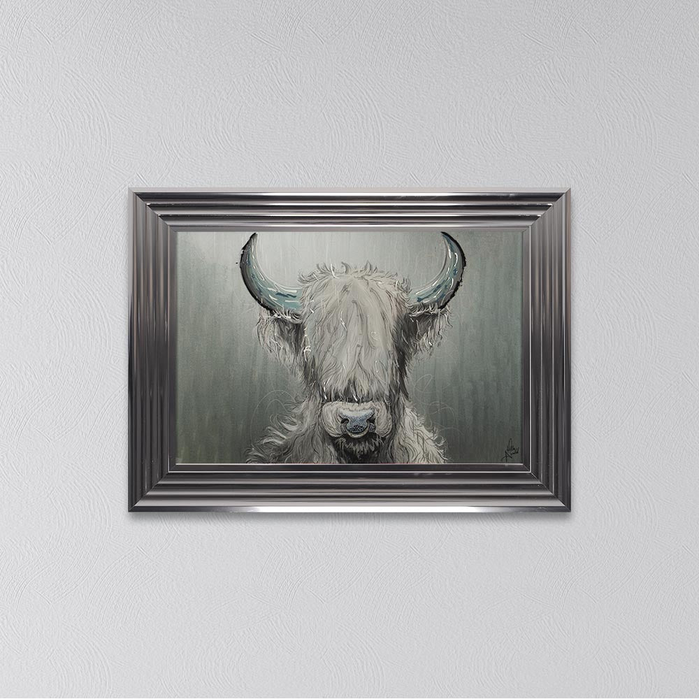Sterling Silver Cow Framed Wall Art