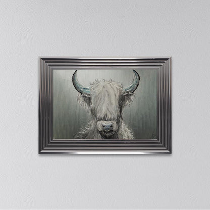 Sterling Silver Cow Framed Wall Art