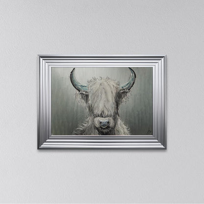 Sterling Silver Cow Framed Wall Art
