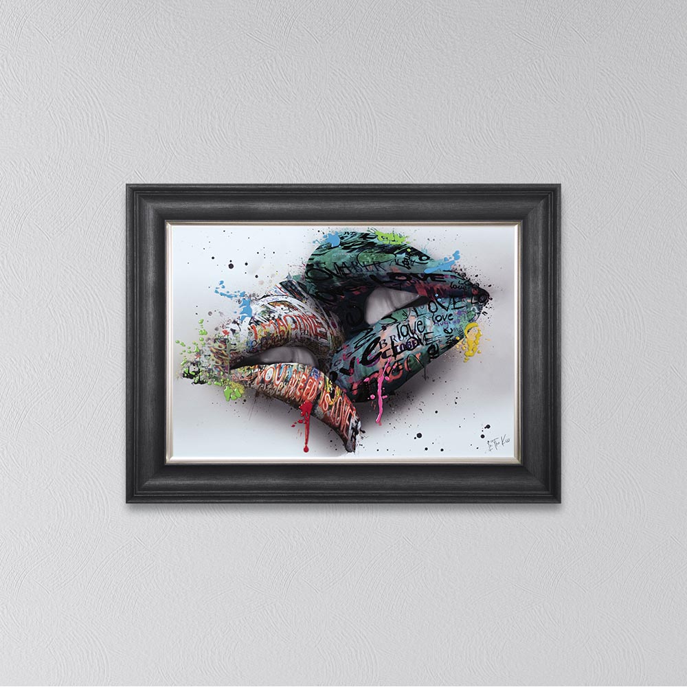 In The Kiss Blue Lips Framed Wall Art