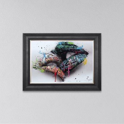 In The Kiss Blue Lips Framed Wall Art