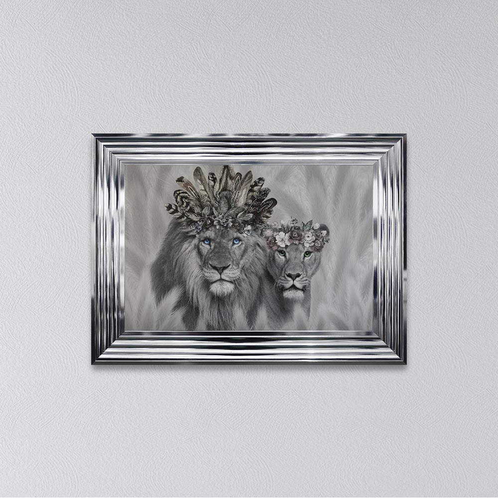 Lion King And Queen Of The Family Framed Wall Art