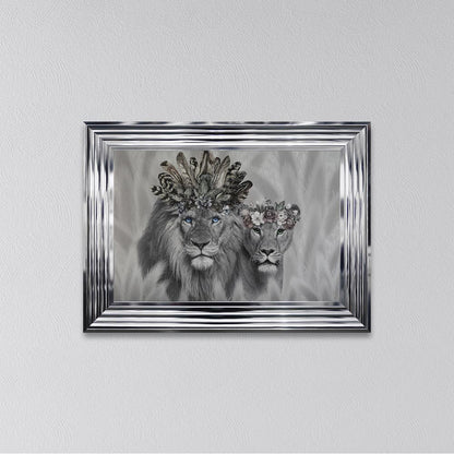 Lion King And Queen Of The Family Framed Wall Art