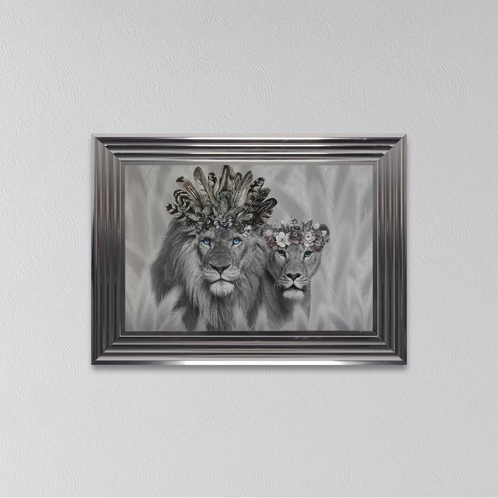 Lion King And Queen Of The Family Framed Wall Art