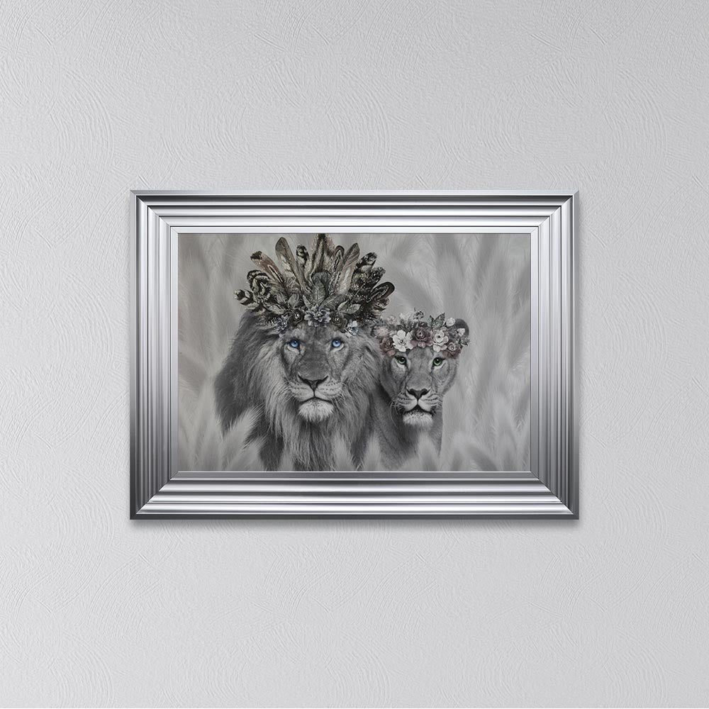 Lion King And Queen Of The Family Framed Wall Art