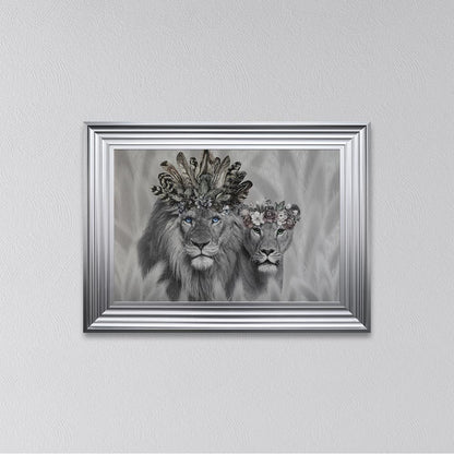 Lion King And Queen Of The Family Framed Wall Art