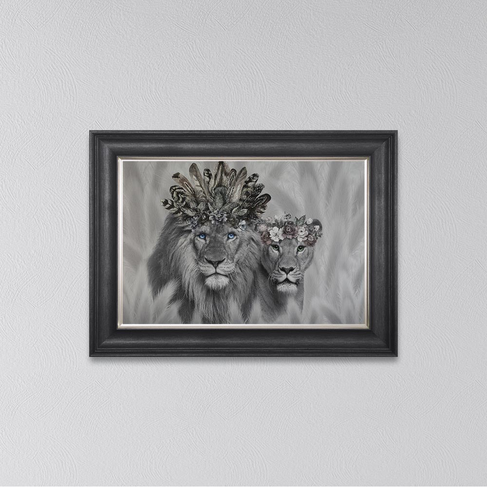 Lion King And Queen Of The Family Framed Wall Art