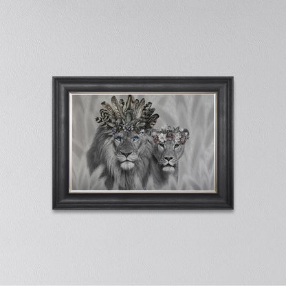Lion King And Queen Of The Family Framed Wall Art