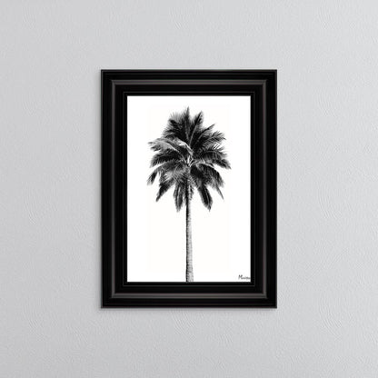 Black And White Palm Trees 1 Framed Wall Art
