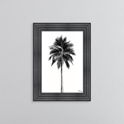 Black And White Palm Trees 1 Framed Wall Art